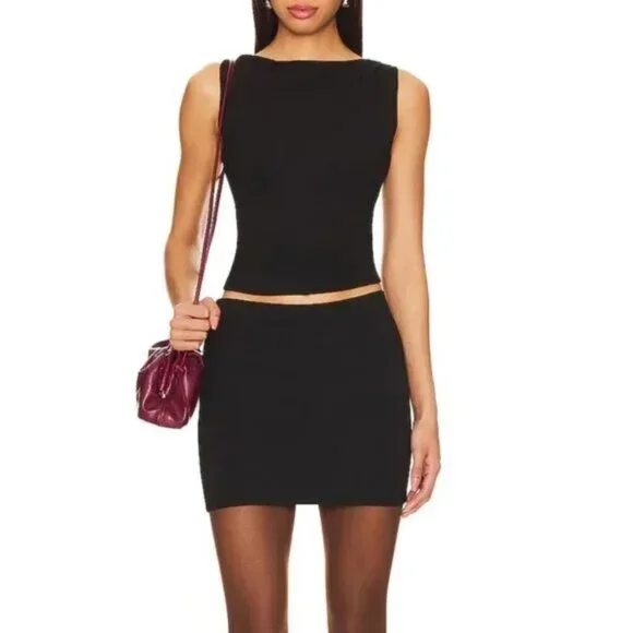 Lovers and Friends Morgan Mini Skirt Black Size L - Picture 1 of 6